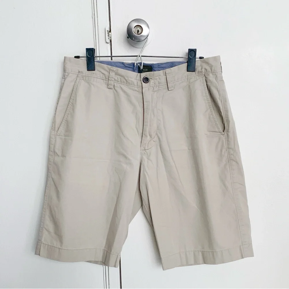 J. Crew Club tan chino shorts 11” classic preppy resort vacation beach summer 30